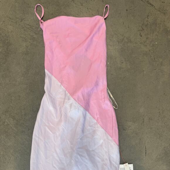 Asos Pink Asymmetrical Cami Criss Cross Tank Top Summer Satin Dress Purple 4 NWT - Picture 2 of 7